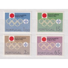 PORTUGAL 1964 SERIE COMPLETA DE ESTAMPILLAS NUEVAS MINT DEPORTES OLIMPICOS 5.50 EUROS